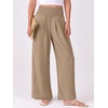 image:imageANRABESS Women Palazzo Pants Summer Flowy Wide Leg High Waist Lounge Trousers with Pockets 2026 Casual Beach Vacation OutfitsYellow Khaki