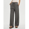 image:imageANRABESS Women Wide Leg Linen Palazzo Pants Casual Elastic Waist Drawstring Flowy Loose Beach Travel Trousers with PocketsDark Gray