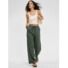 image:imageANRABESS Women Wide Leg Linen Palazzo Pants Casual Elastic Waist Drawstring Flowy Loose Beach Travel Trousers with PocketsGreen