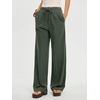 image:imageANRABESS Women Wide Leg Linen Palazzo Pants Casual Elastic Waist Drawstring Flowy Loose Beach Travel Trousers with PocketsGreen