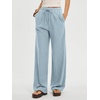image:imageANRABESS Women Wide Leg Linen Palazzo Pants Casual Elastic Waist Drawstring Flowy Loose Beach Travel Trousers with PocketsLight Blue