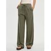 image:imageANRABESS Women Wide Leg Linen Palazzo Pants Casual Elastic Waist Drawstring Flowy Loose Beach Travel Trousers with PocketsOlive Green
