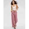 image:imageANRABESS Women Wide Leg Linen Palazzo Pants Casual Elastic Waist Drawstring Flowy Loose Beach Travel Trousers with PocketsPink