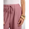 image:imageANRABESS Women Wide Leg Linen Palazzo Pants Casual Elastic Waist Drawstring Flowy Loose Beach Travel Trousers with PocketsPink