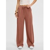 image:imageANRABESS Women Wide Leg Linen Palazzo Pants Casual Elastic Waist Drawstring Flowy Loose Beach Travel Trousers with PocketsRust Red