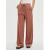 image:imageANRABESS Women Wide Leg Linen Palazzo Pants Casual Elastic Waist Drawstring Flowy Loose Beach Travel Trousers with PocketsRust Red