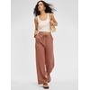 image:imageANRABESS Women Wide Leg Linen Palazzo Pants Casual Elastic Waist Drawstring Flowy Loose Beach Travel Trousers with PocketsRust Red