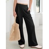 image:imageANRABESS Womens Pants Wide Leg Waffle Knit Casual Stretchy Work Dress Pants 2026 Pull on Business Slacks Trousers OutfitsBlack