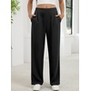 image:imageANRABESS Womens Pants Wide Leg Waffle Knit Casual Stretchy Work Dress Pants 2026 Pull on Business Slacks Trousers OutfitsBlack