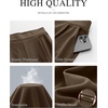 image:imageANRABESS Womens Pants Wide Leg Waffle Knit Casual Stretchy Work Dress Pants 2026 Pull on Business Slacks Trousers OutfitsBrown
