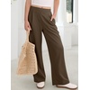 image:imageANRABESS Womens Pants Wide Leg Waffle Knit Casual Stretchy Work Dress Pants 2026 Pull on Business Slacks Trousers OutfitsBrown