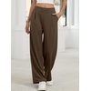 image:imageANRABESS Womens Pants Wide Leg Waffle Knit Casual Stretchy Work Dress Pants 2026 Pull on Business Slacks Trousers OutfitsBrown