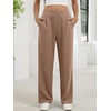 image:imageANRABESS Womens Pants Wide Leg Waffle Knit Casual Stretchy Work Dress Pants 2026 Pull on Business Slacks Trousers OutfitsCoffee