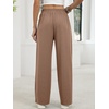 image:imageANRABESS Womens Pants Wide Leg Waffle Knit Casual Stretchy Work Dress Pants 2026 Pull on Business Slacks Trousers OutfitsCoffee