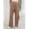 image:imageANRABESS Womens Pants Wide Leg Waffle Knit Casual Stretchy Work Dress Pants 2026 Pull on Business Slacks Trousers OutfitsCoffee