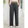 image:imageANRABESS Womens Pants Wide Leg Waffle Knit Casual Stretchy Work Dress Pants 2026 Pull on Business Slacks Trousers OutfitsDark Grey