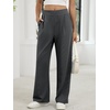 image:imageANRABESS Womens Pants Wide Leg Waffle Knit Casual Stretchy Work Dress Pants 2026 Pull on Business Slacks Trousers OutfitsDark Grey