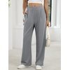 image:imageANRABESS Womens Pants Wide Leg Waffle Knit Casual Stretchy Work Dress Pants 2026 Pull on Business Slacks Trousers OutfitsLight Grey
