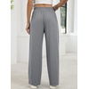 image:imageANRABESS Womens Pants Wide Leg Waffle Knit Casual Stretchy Work Dress Pants 2026 Pull on Business Slacks Trousers OutfitsLight Grey