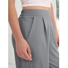 image:imageANRABESS Womens Pants Wide Leg Waffle Knit Casual Stretchy Work Dress Pants 2026 Pull on Business Slacks Trousers OutfitsLight Grey