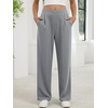 image:imageANRABESS Womens Pants Wide Leg Waffle Knit Casual Stretchy Work Dress Pants 2026 Pull on Business Slacks Trousers OutfitsLight Grey