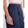 image:imageANRABESS Womens Pants Wide Leg Waffle Knit Casual Stretchy Work Dress Pants 2026 Pull on Business Slacks Trousers OutfitsNavy Blue