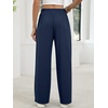 image:imageANRABESS Womens Pants Wide Leg Waffle Knit Casual Stretchy Work Dress Pants 2026 Pull on Business Slacks Trousers OutfitsNavy Blue