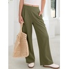 image:imageANRABESS Womens Pants Wide Leg Waffle Knit Casual Stretchy Work Dress Pants 2026 Pull on Business Slacks Trousers OutfitsPea Green