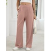 image:imageANRABESS Womens Pants Wide Leg Waffle Knit Casual Stretchy Work Dress Pants 2026 Pull on Business Slacks Trousers OutfitsPink