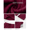 image:imageANRABESS Womens Ribbed Knit Lounge Pajama Pants Soft Fuzzy Comfy Wide Leg Drawstring Fall Loose Pj Bottoms with PocketsBurgundy