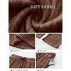 image:imageANRABESS Womens Ribbed Knit Lounge Pajama Pants Soft Fuzzy Comfy Wide Leg Drawstring Fall Loose Pj Bottoms with PocketsDark Brown