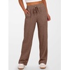 image:imageANRABESS Womens Ribbed Knit Lounge Pajama Pants Soft Fuzzy Comfy Wide Leg Drawstring Fall Loose Pj Bottoms with PocketsDark Brown
