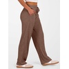 image:imageANRABESS Womens Ribbed Knit Lounge Pajama Pants Soft Fuzzy Comfy Wide Leg Drawstring Fall Loose Pj Bottoms with PocketsDark Brown