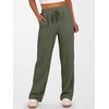 image:imageANRABESS Womens Ribbed Knit Lounge Pajama Pants Soft Fuzzy Comfy Wide Leg Drawstring Fall Loose Pj Bottoms with PocketsDeep Green
