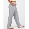 image:imageANRABESS Womens Ribbed Knit Lounge Pajama Pants Soft Fuzzy Comfy Wide Leg Drawstring Fall Loose Pj Bottoms with PocketsGrey