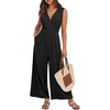 image:imageANRABESS Women Jumpsuits Sleeveless V Neck Elegant Dressy Casual Backless One Piece Pants Romper 2026 Summer OutfitsBlack