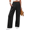 image:imageANRABESS Womens Pants Wide Leg Waffle Knit Casual Stretchy Work Dress Pants 2026 Pull on Business Slacks Trousers OutfitsBlack