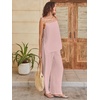 image:imageANRABESS Womens 2 Piece Summer Sets Casual Sleeveless Top and Wide Leg Pants Set Loose Loungewear Vacation Travel OutfitsBright Pink