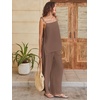 image:imageANRABESS Womens 2 Piece Summer Sets Casual Sleeveless Top and Wide Leg Pants Set Loose Loungewear Vacation Travel OutfitsBrown