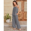 image:imageANRABESS Womens 2 Piece Summer Sets Casual Sleeveless Top and Wide Leg Pants Set Loose Loungewear Vacation Travel OutfitsDark Gray