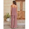 image:imageANRABESS Womens 2 Piece Summer Sets Casual Sleeveless Top and Wide Leg Pants Set Loose Loungewear Vacation Travel OutfitsDusty Rose