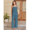 image:imageANRABESS Womens 2 Piece Summer Sets Casual Sleeveless Top and Wide Leg Pants Set Loose Loungewear Vacation Travel OutfitsLake