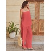 image:imageANRABESS Womens 2 Piece Summer Sets Casual Sleeveless Top and Wide Leg Pants Set Loose Loungewear Vacation Travel OutfitsOrange Red