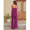 image:imageANRABESS Womens 2 Piece Summer Sets Casual Sleeveless Top and Wide Leg Pants Set Loose Loungewear Vacation Travel OutfitsPurple Red
