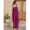 image:imageANRABESS Womens 2 Piece Summer Sets Casual Sleeveless Top and Wide Leg Pants Set Loose Loungewear Vacation Travel OutfitsPurple Red