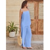 image:imageANRABESS Womens 2 Piece Summer Sets Casual Sleeveless Top and Wide Leg Pants Set Loose Loungewear Vacation Travel OutfitsSky Blue