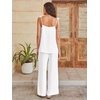 image:imageANRABESS Womens 2 Piece Summer Sets Casual Sleeveless Top and Wide Leg Pants Set Loose Loungewear Vacation Travel OutfitsWhite