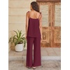 image:imageANRABESS Womens 2 Piece Summer Sets Casual Sleeveless Top and Wide Leg Pants Set Loose Loungewear Vacation Travel OutfitsWine Red