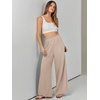 image:imageANRABESS Womens Linen Pants 2026 Summer Casual Loose Wide Leg Palazzo Pants High Waist Flowy Beach Trousers Work OutfitsApricot