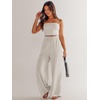 image:imageANRABESS Womens Linen Pants 2026 Summer Casual Loose Wide Leg Palazzo Pants High Waist Flowy Beach Trousers Work OutfitsBeige